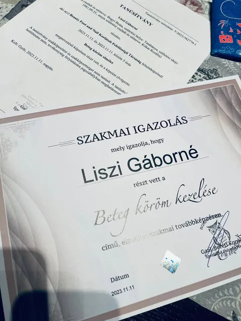 Szakmai igazolás: Beteg köröm kezelése